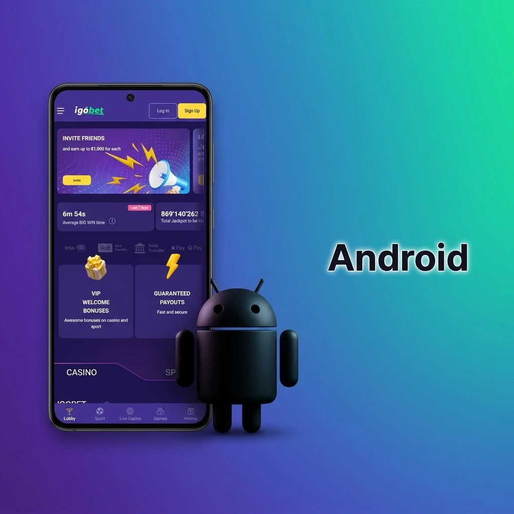 Igobet Android-app installatie via APK-bestand op smartphone of tablet met Android 5.0 of hoger