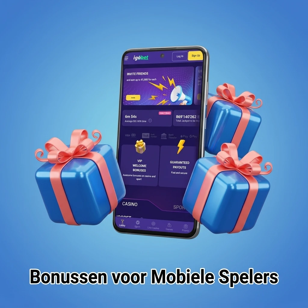 Mobiele speler profiteert van welkomstbonus tot €10.000 en 800 gratis spins via casino-app