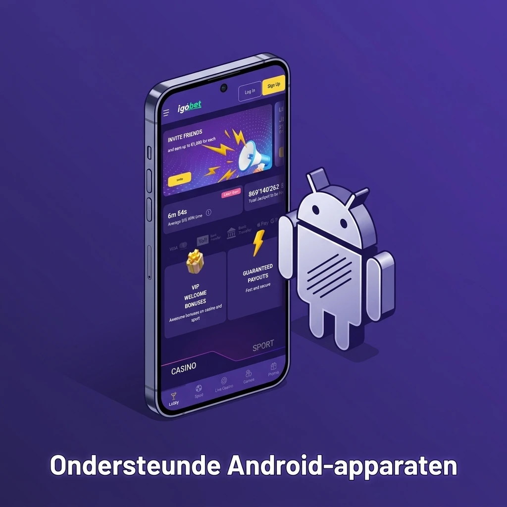 Ondersteunde Android-apparaten voor Igobet webversie, waaronder Samsung, Google Pixel, OnePlus en Xiaomi