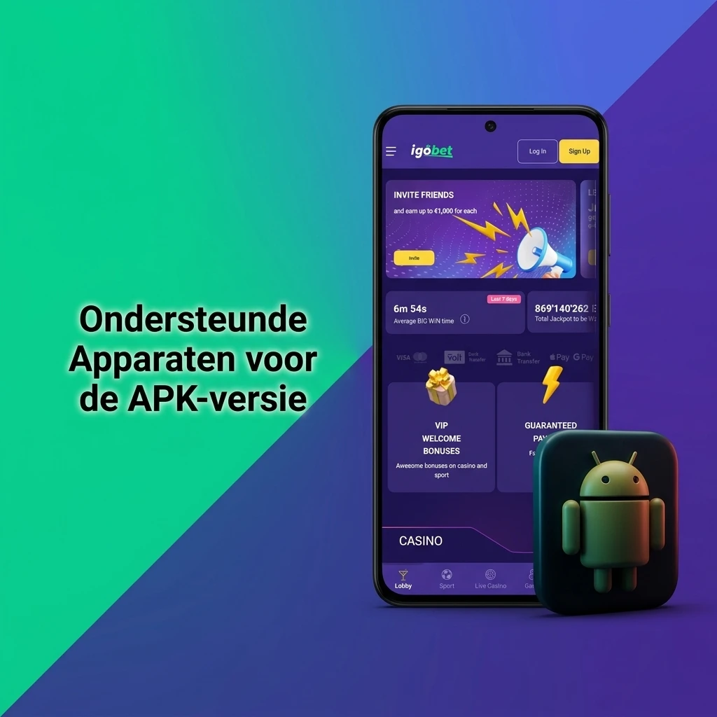 Overzicht van ondersteunde Android-apparaten voor de APK-versie, inclusief Samsung, Sony, Huawei en meer