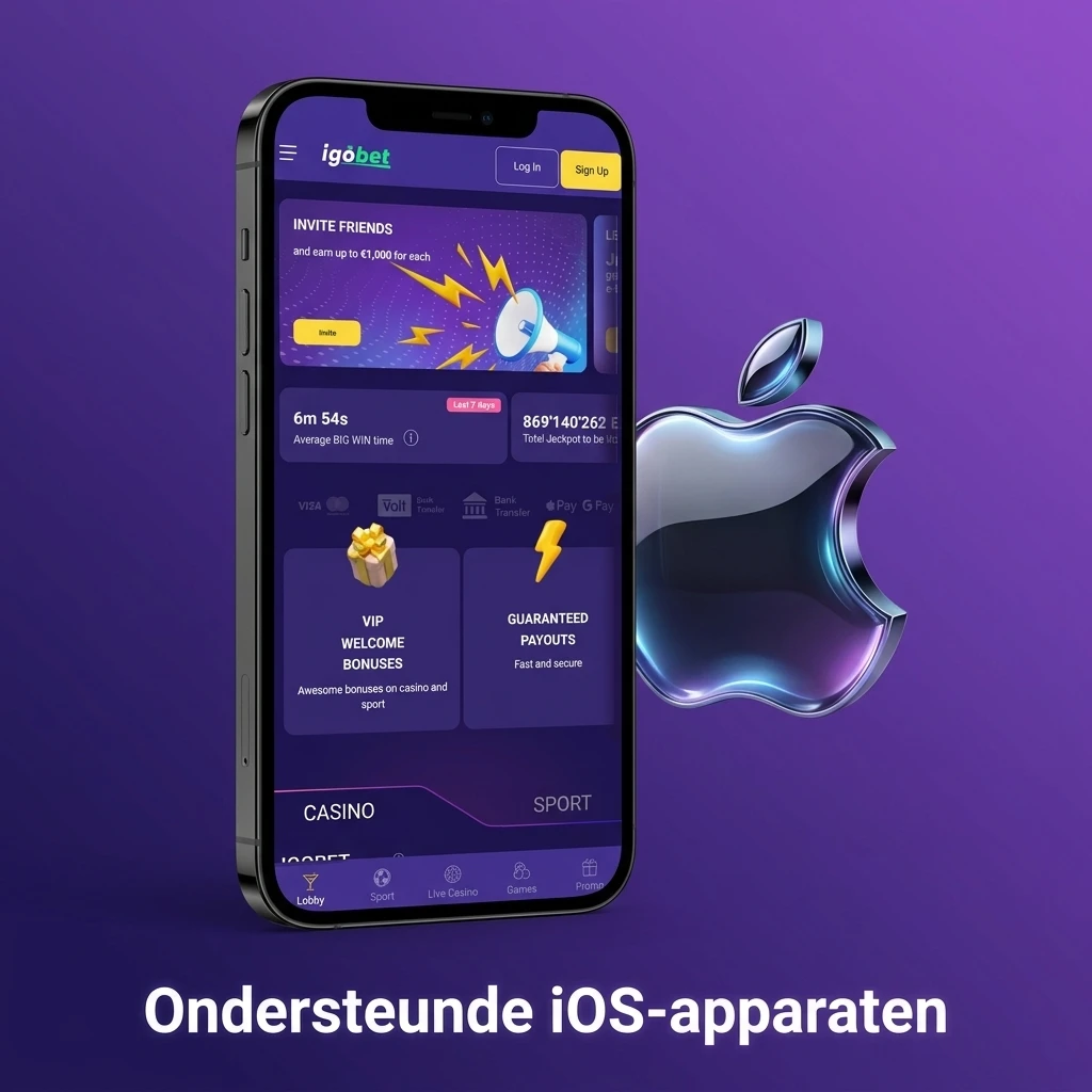Compatibele Apple iOS-apparaten voor Igobet: iPhone, iPad en iPod Touch modellen