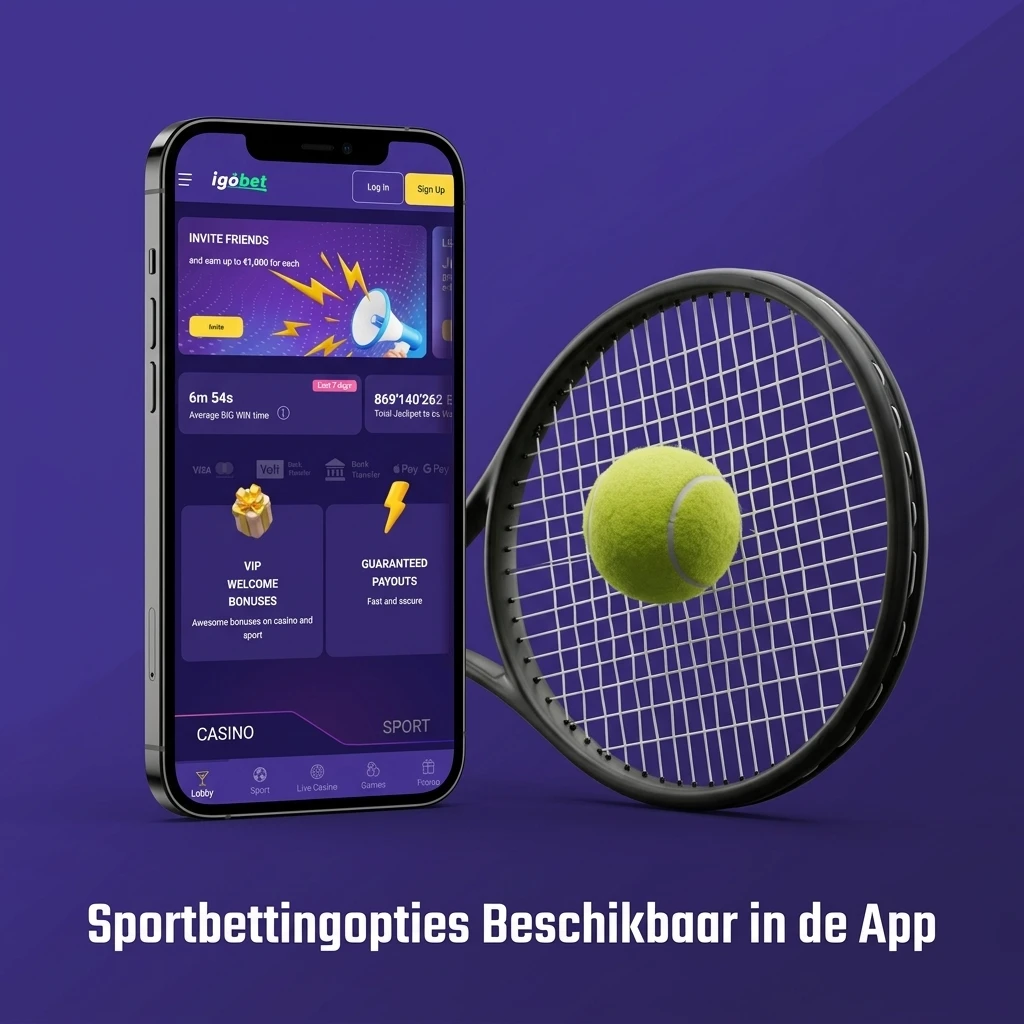 Igobet app sportbettingopties: voetbal, tennis, basketbal, MMA en esports voor Nederlandse spelers