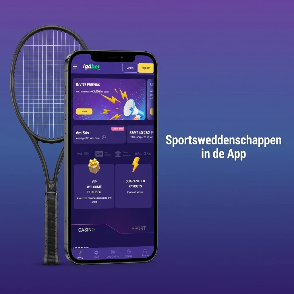 Igobet app sportsweddenschappen met live kansen op voetbal, tennis, basketbal en meer sporten