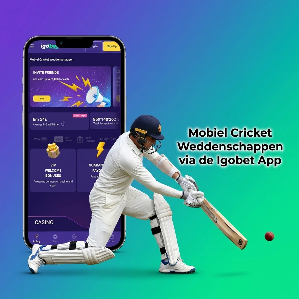 Igobet PWA mobiel cricket weddenschappen installeren op Android en iOS voor live en pre-match inzetten