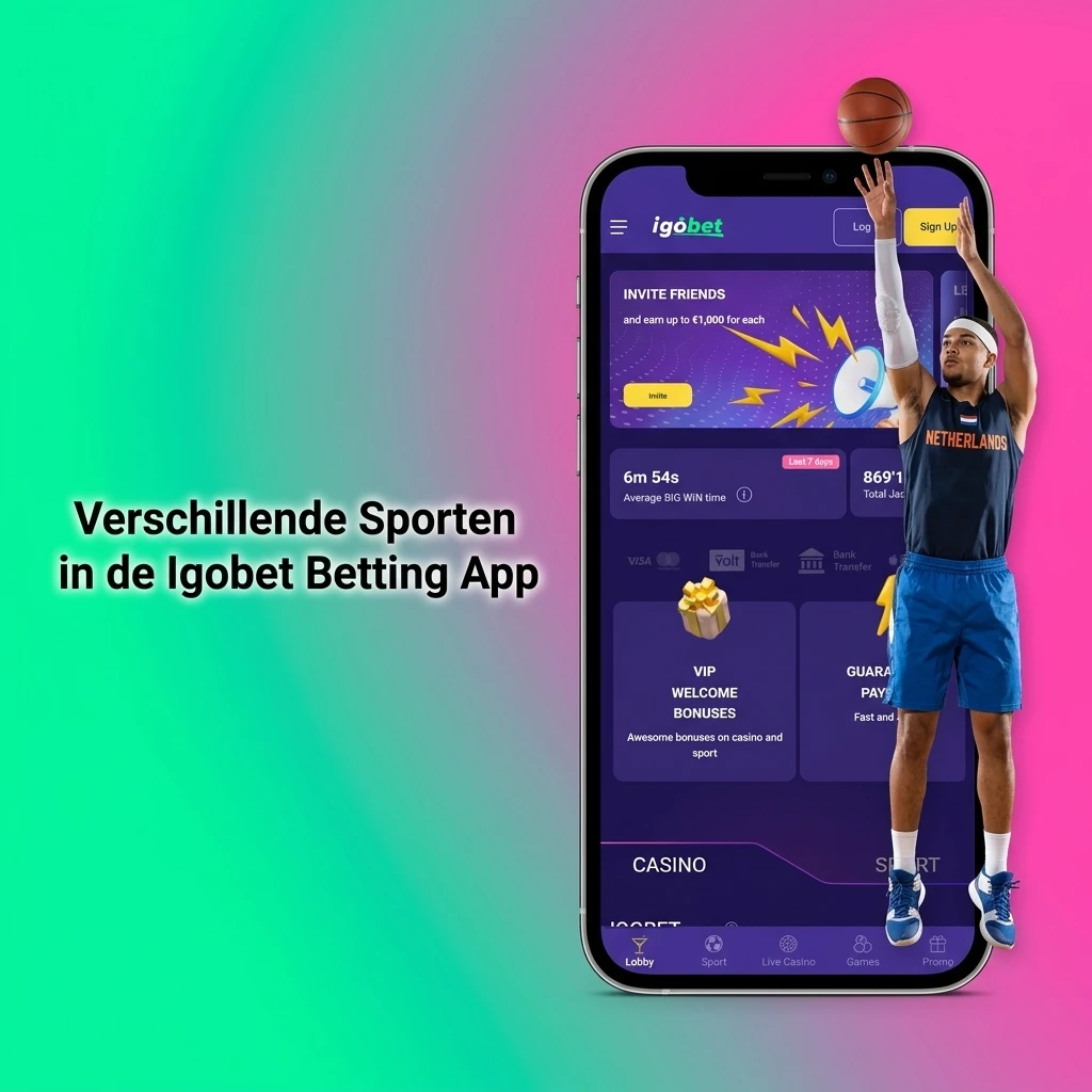 Igobet betting app met diverse sporten zoals voetbal, tennis, basketball, eSports en meer voor live weddenschappen