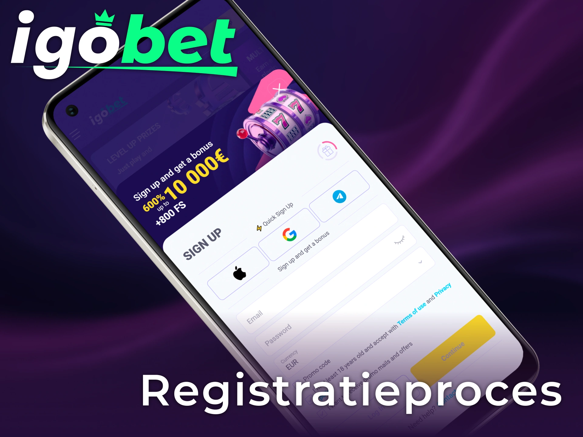 Registreer je direct via de Igobet Android app om te profiteren van alle voordelen.