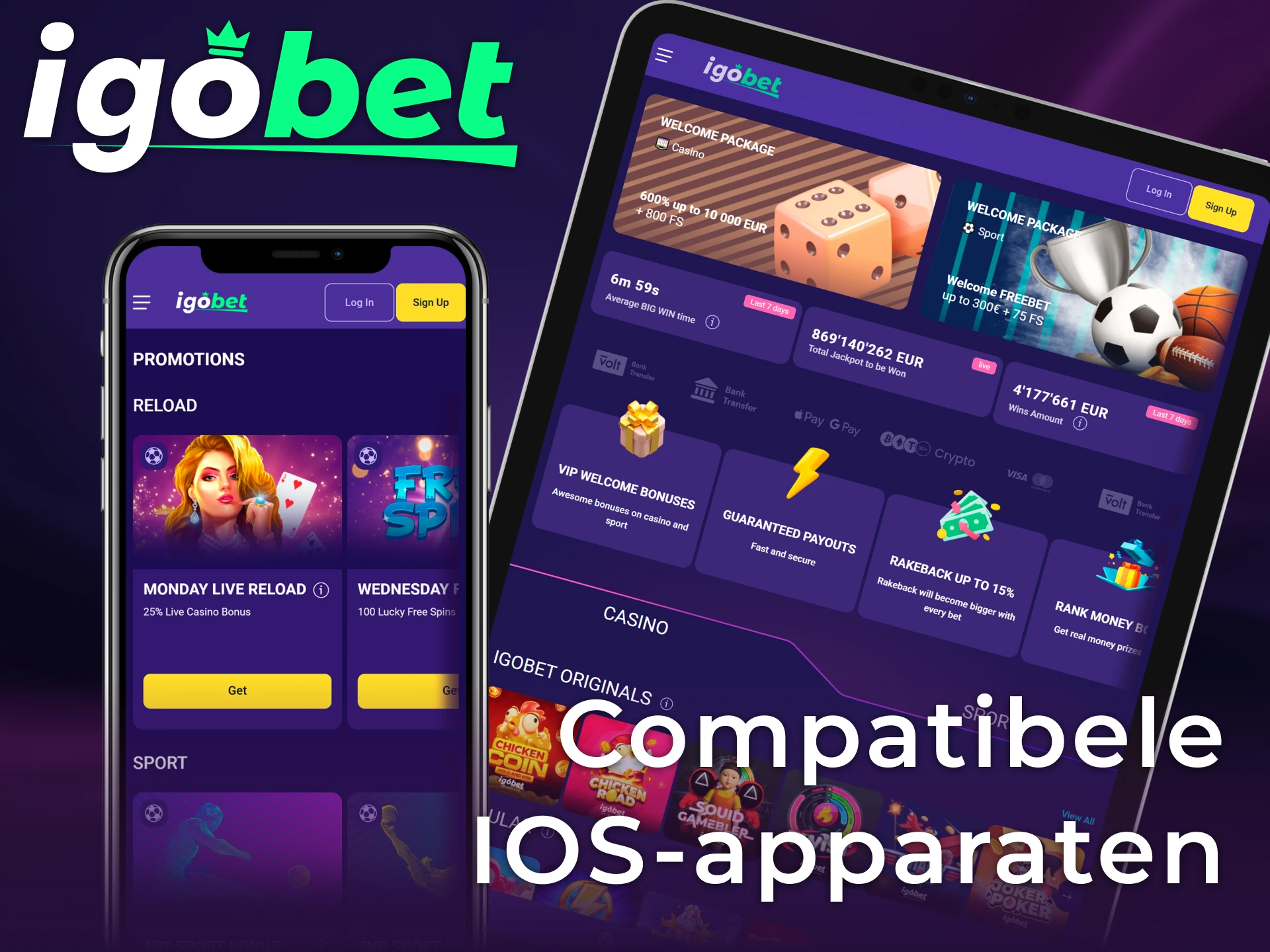 Gebruik de Registratie optie op Android om met de Igobet Applicatie te wedden.