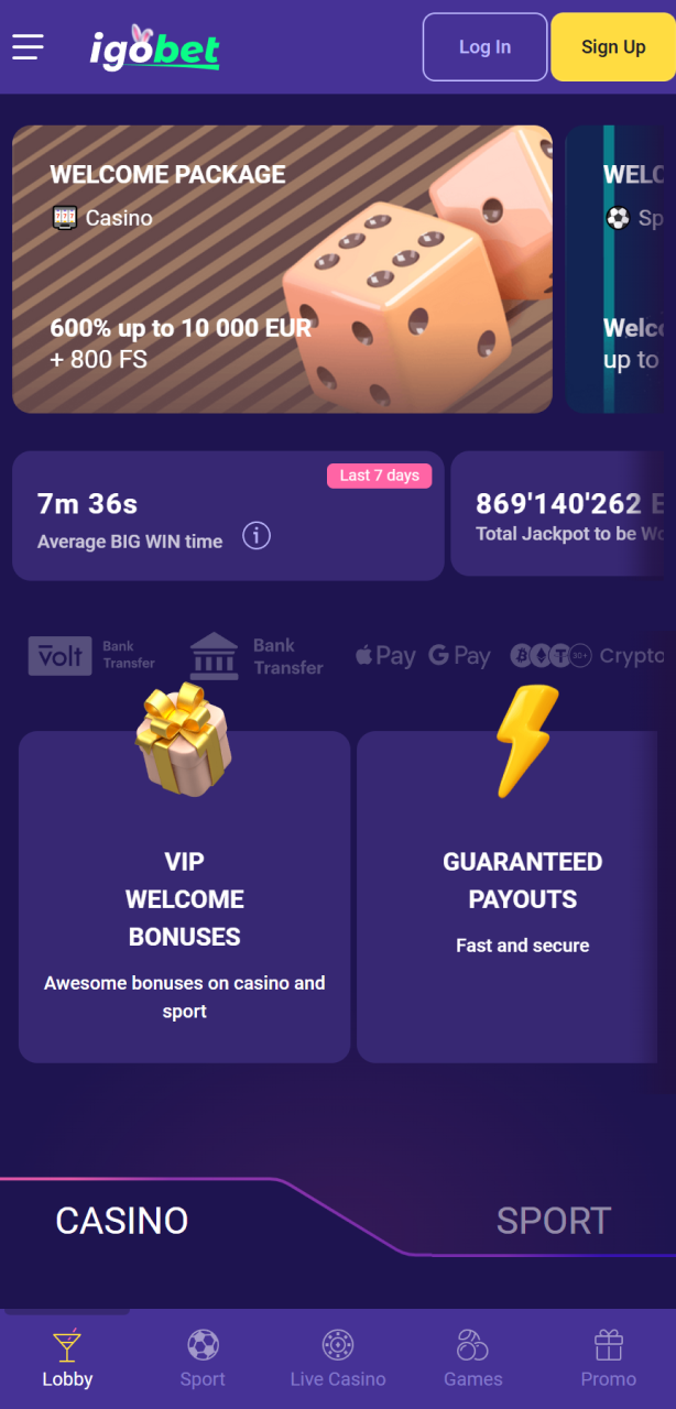 Open de Igobet iOS App en registreer direct een nieuw account.