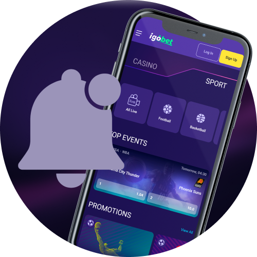 Ontvang Pushmeldingen voor Actuele Updates en mis nooit een actie in de Igobet Mobiele App.