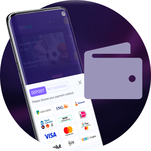 Voer Snelle Stortingen en Opnames uit direct binnen de Igobet Mobiele App omgeving.