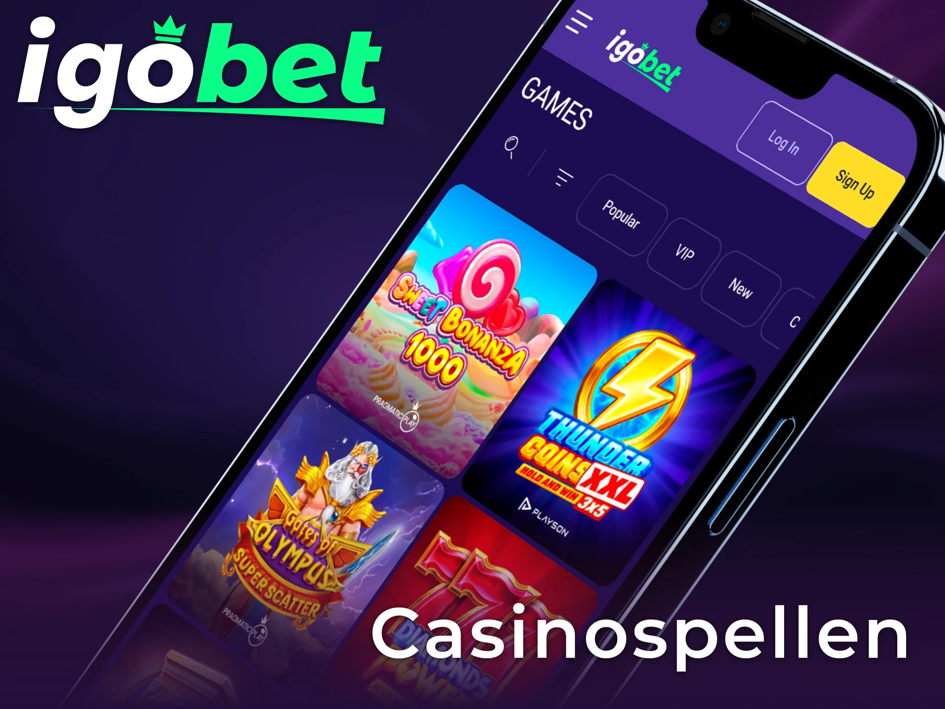 Speel de meest populaire casinospellen direct in de Igobet iOS app.