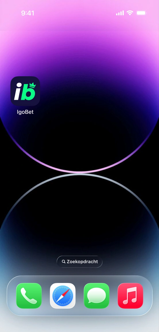 Open de Igobet iOS app en log in op je persoonlijke account.