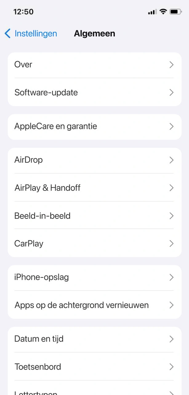 Sta de installatie toe in de instellingen voor de Igobet iOS app.
