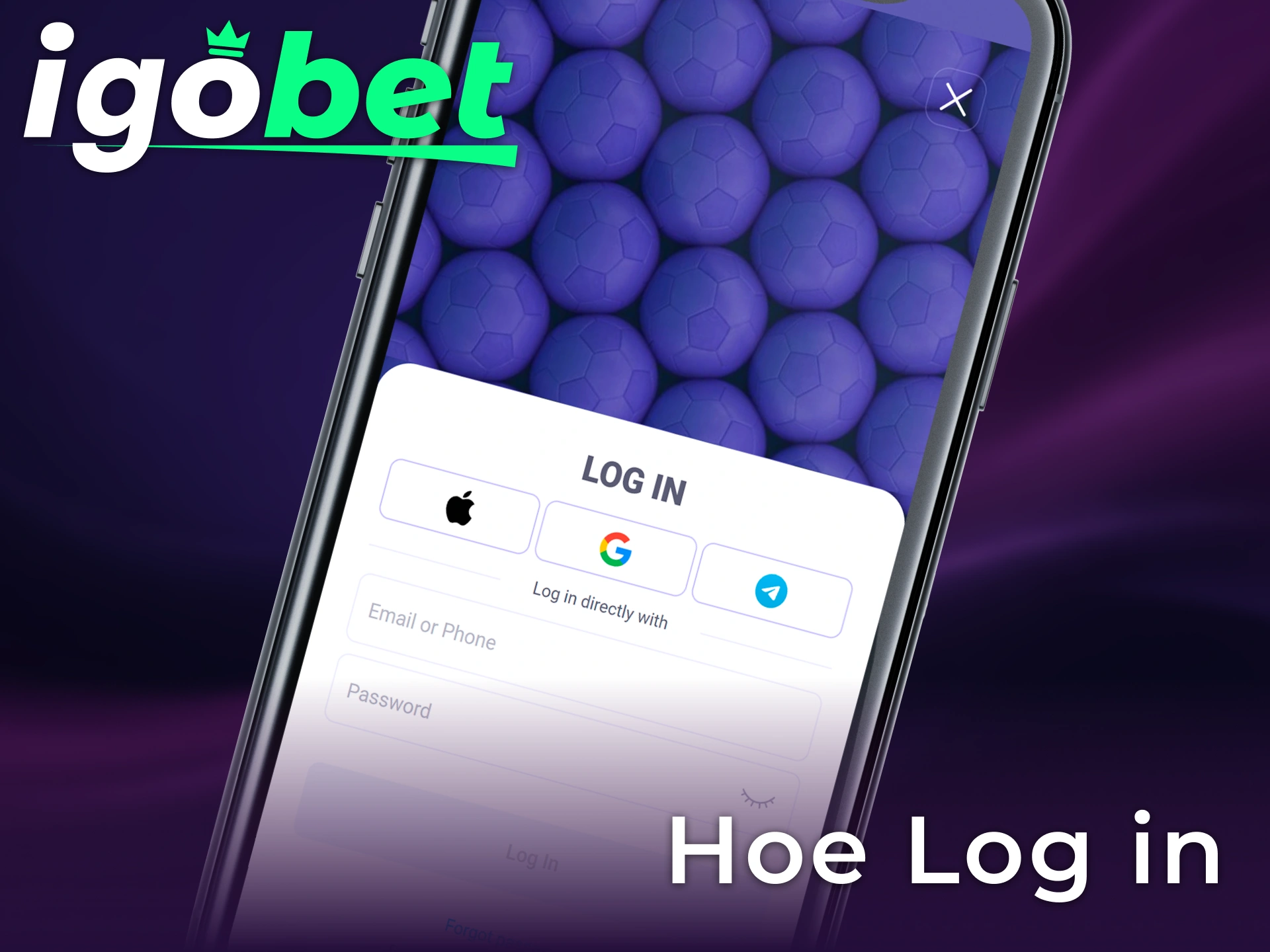 Log veilig in op je profiel met de mobiele Igobet iOS app.