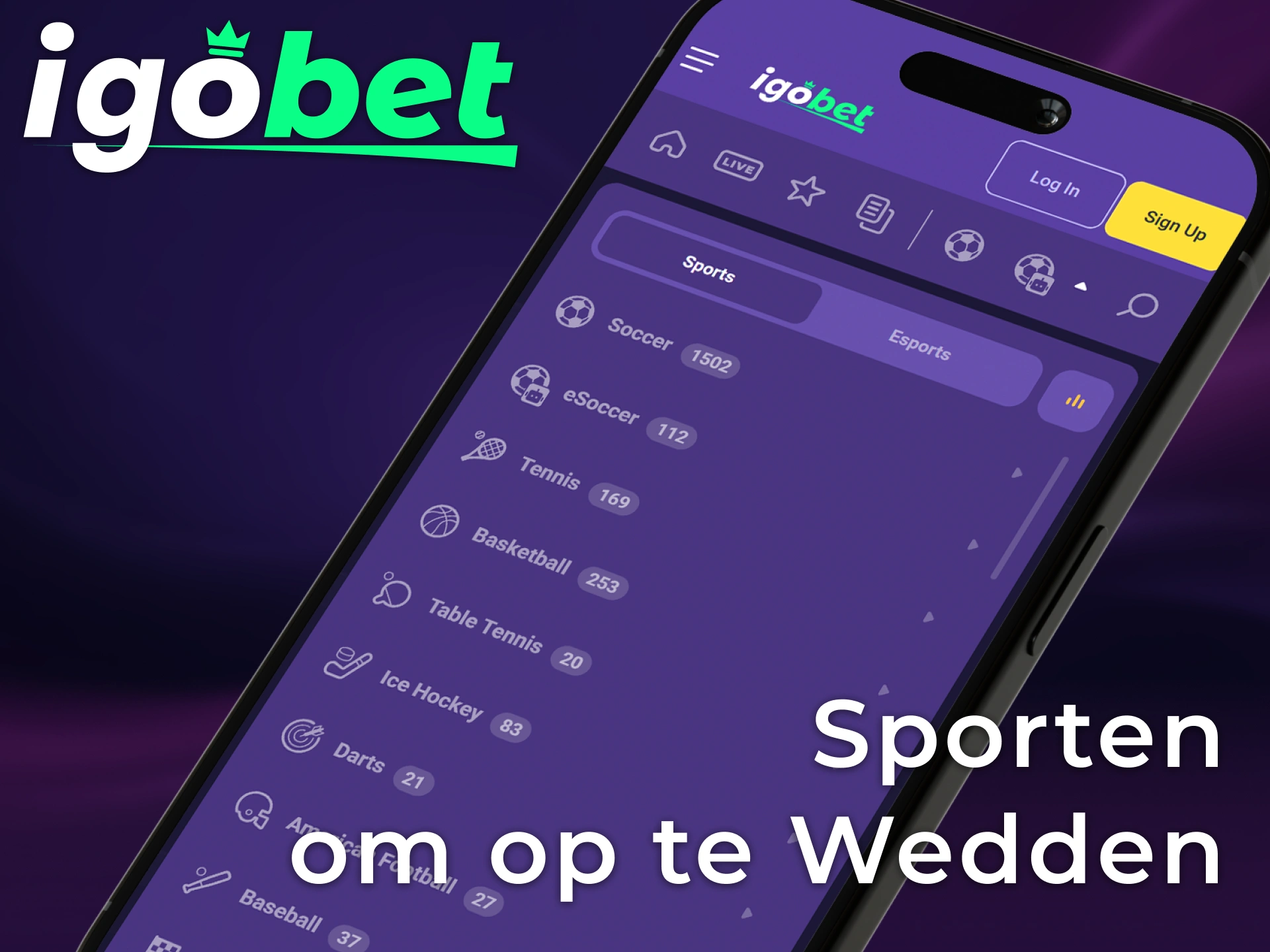 Ontdek de uitgebreide mogelijkheden voor sportwedden in de officiële Igobet iOS app.