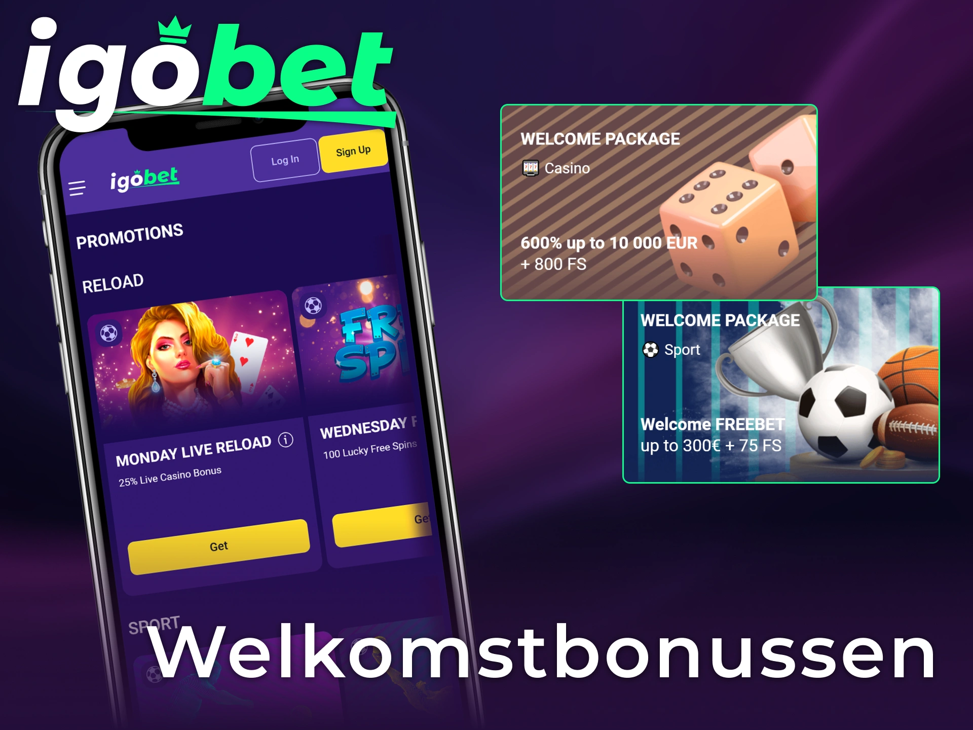 Claim een 100% Welcome Bonus na het installeren van de Igobet iOS app.