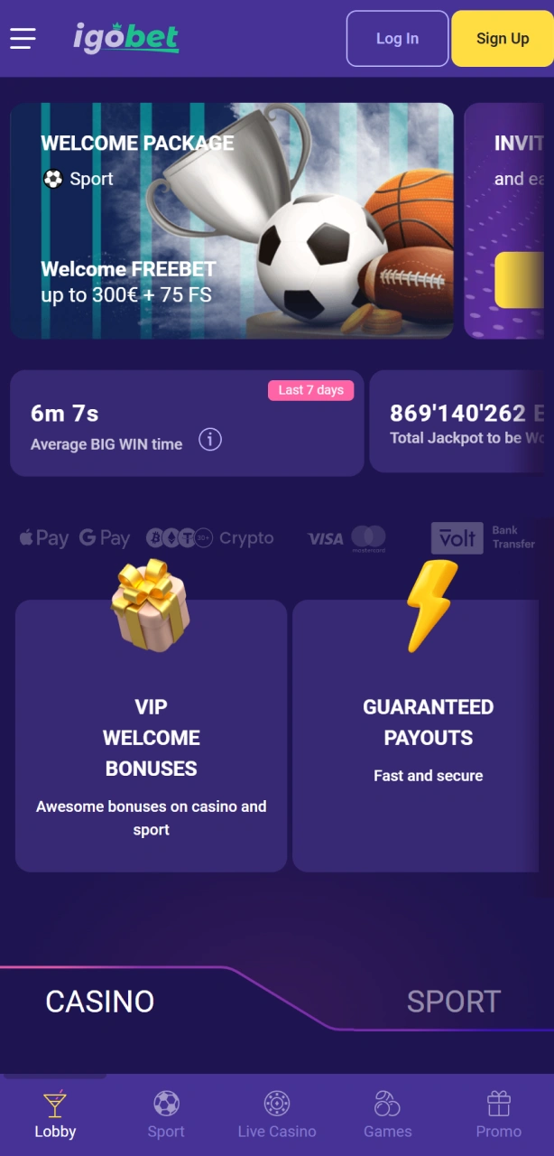 Klik op de downloadknop voor Android om de Igobet PWA direct te installeren.