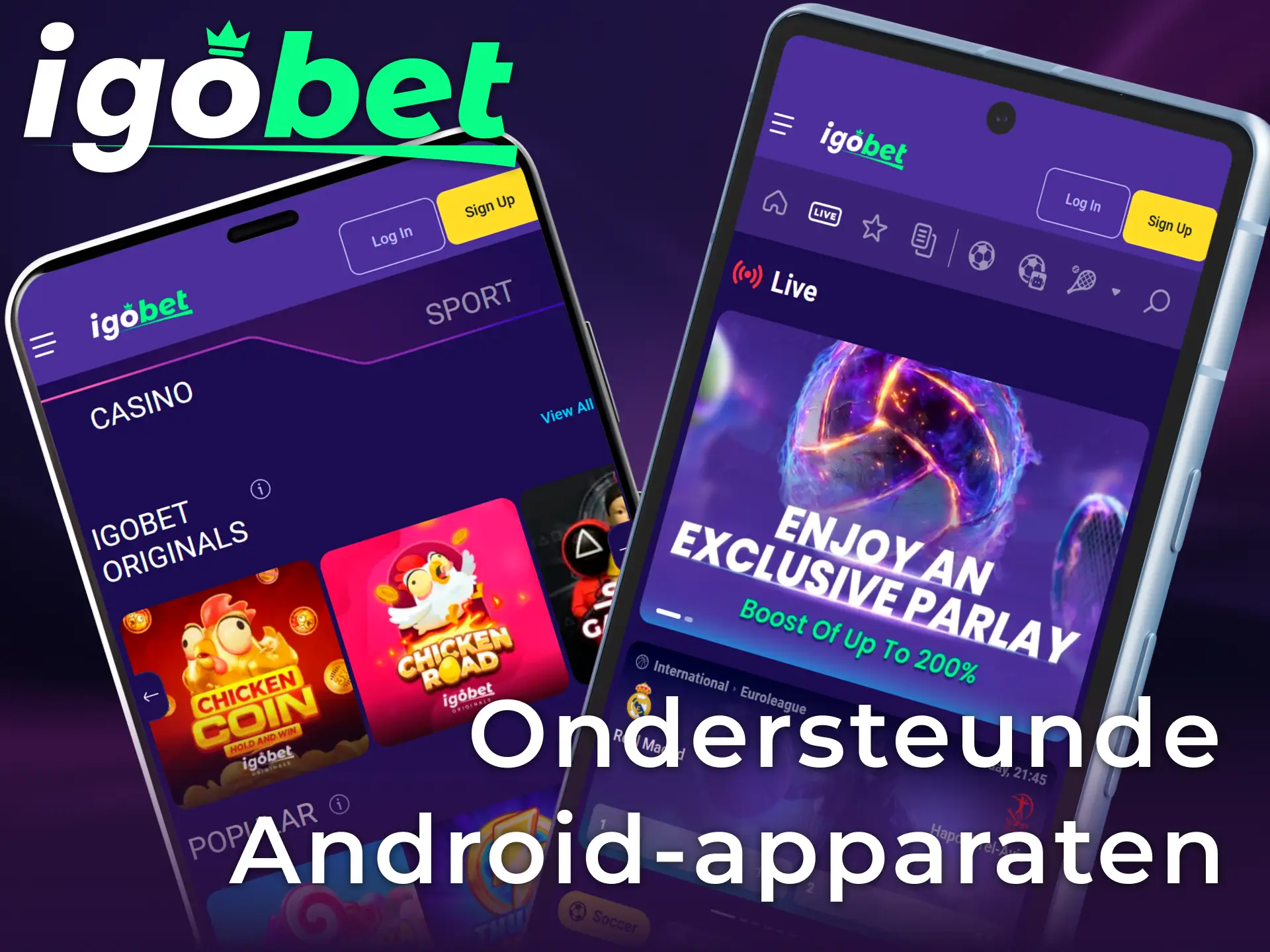 Controleer of jouw toestel tussen de ondersteunde Android-apparaten voor de Igobet PWA staat.