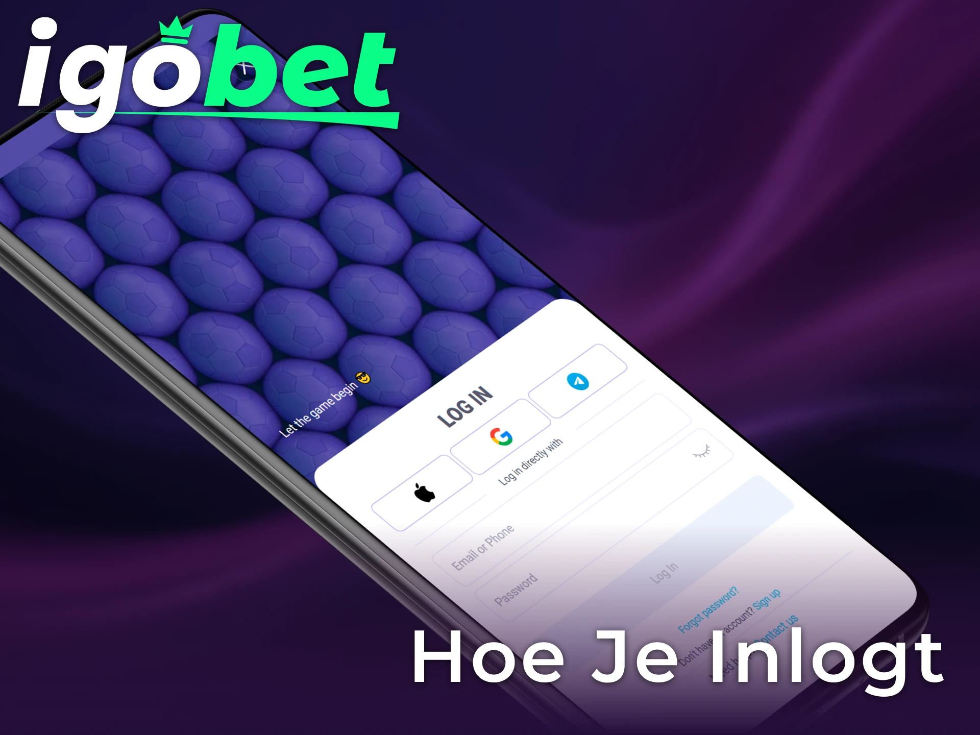 Log veilig in op je spelersprofiel via de mobiele Igobet PWA.