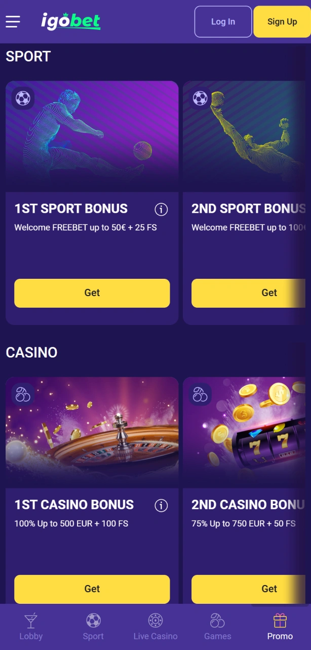 Claim je exclusieve bonus in de Igobet PWA en verhoog je winsten.