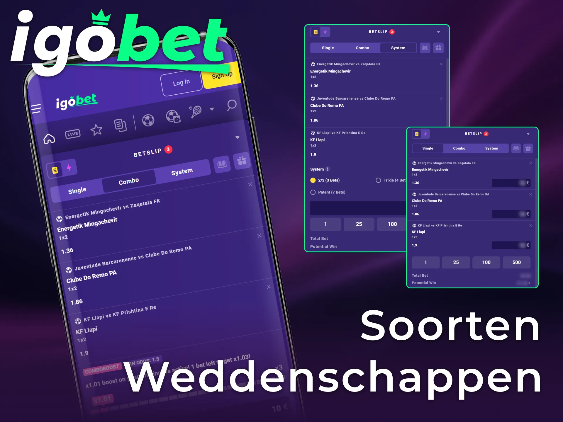Bekijk de verschillende soorten weddenschappen in de officiële Igobet PWA omgeving.