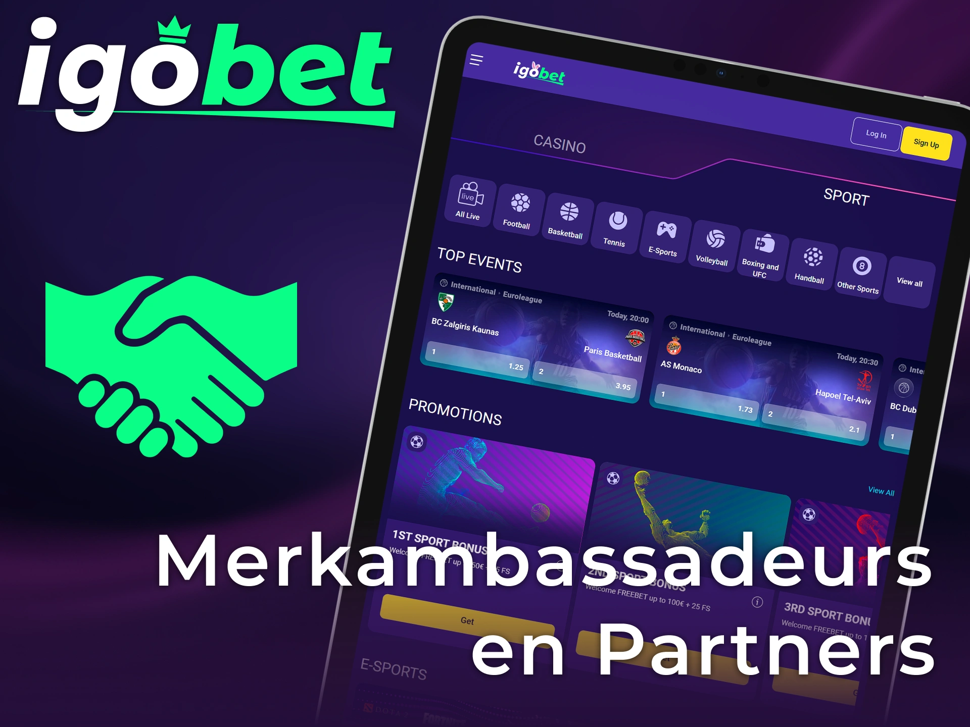Ontdek de betrouwbare merkambassadeurs en partners van IgoBet op de officiële website.