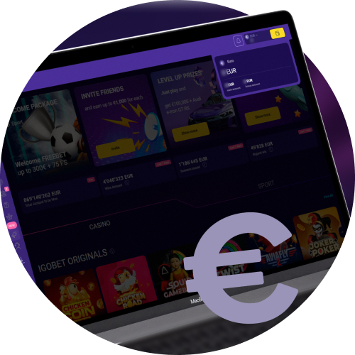 Voer eenvoudig betalingen in euro's uit bij IgoBet op de officiële website.