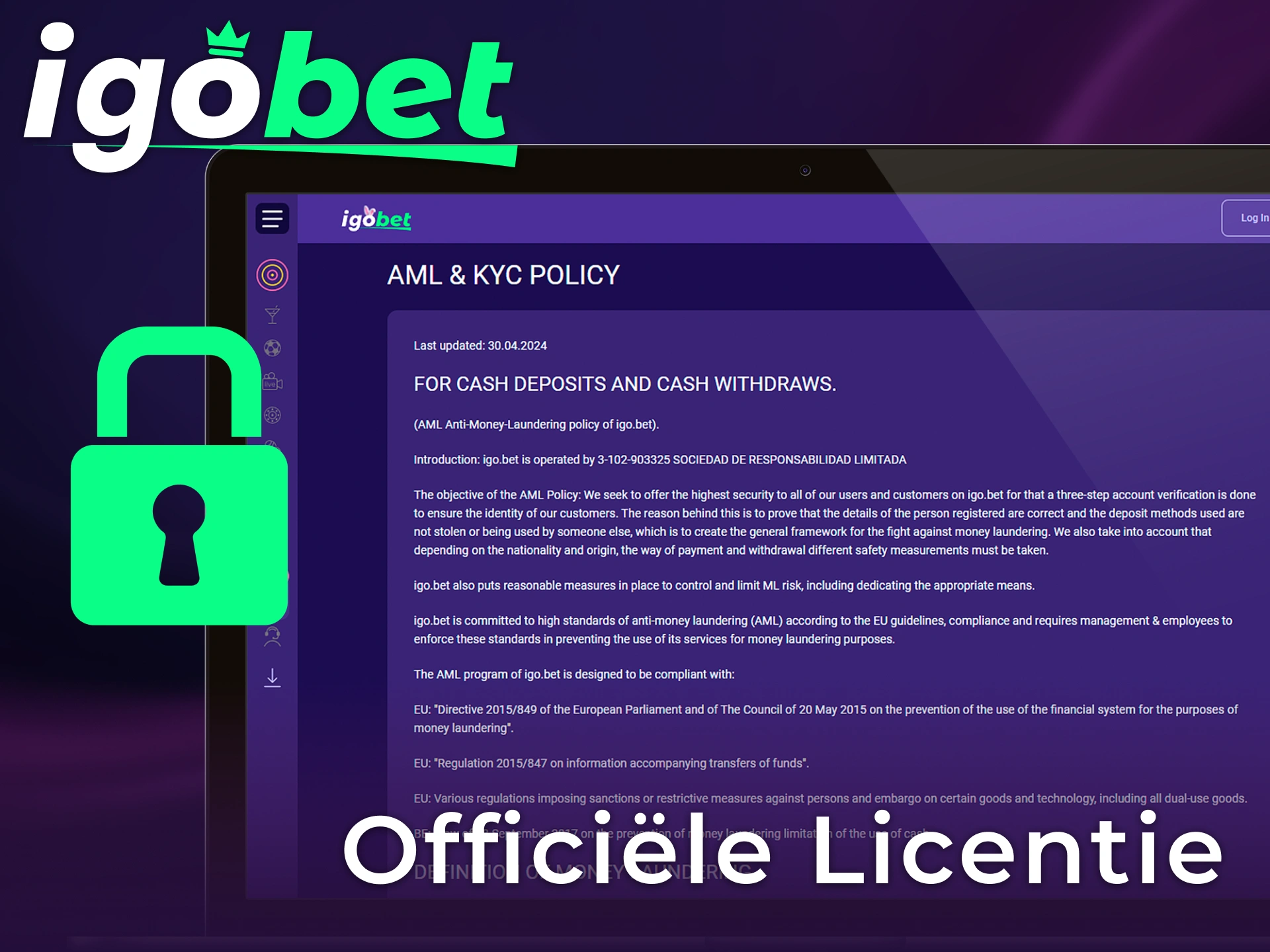 Controleer de officiële licentie van IgoBet voor veilig en betrouwbaar gokken in Nederland.